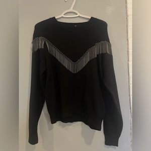 Tasseled Black Sweater